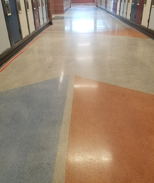 school polishing floor

